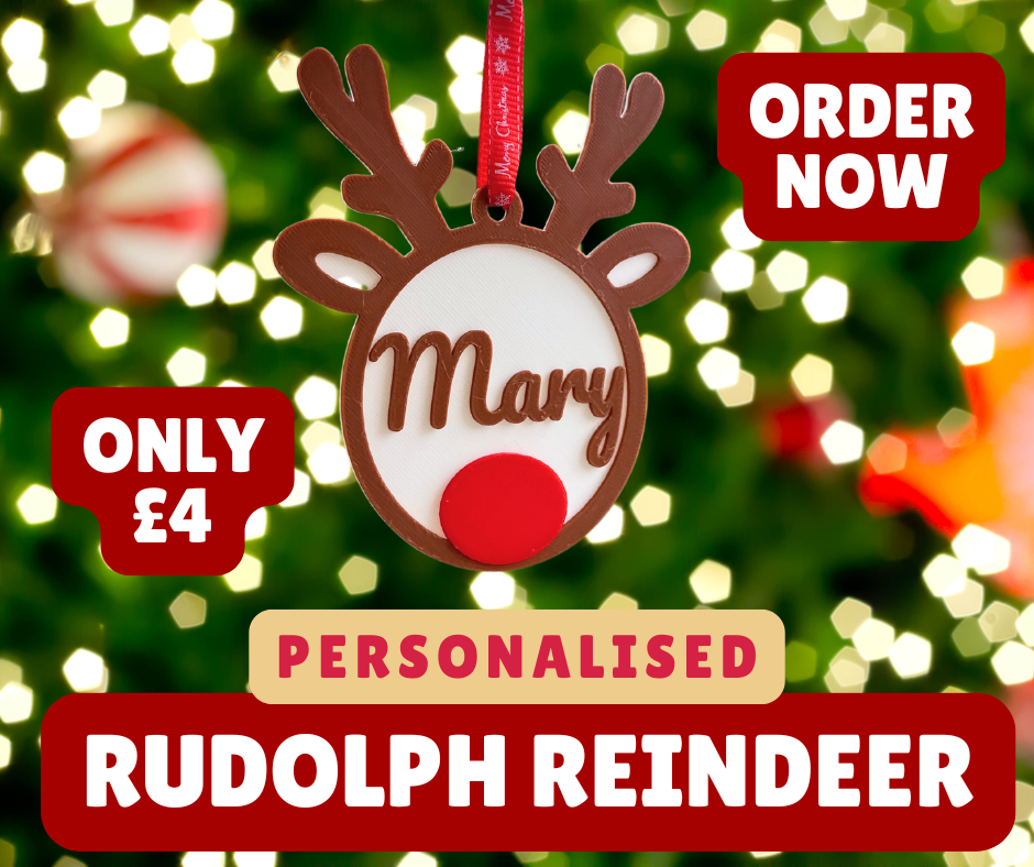 Personalised Rudolph Reindeer Baubles